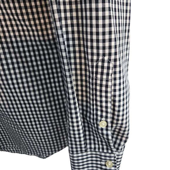 H&M Men's Shirt Medium M black Checked Dress Button Down Top Size 15 Neck - Picture 4 of 9